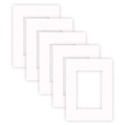 Image de nielsen Conservation Passepartout carton 2,2 mm set de 5 pièces format extérieur 18x24 cm pour d&#039;image 10x15 blanc pur (blanc clair) surface lisse