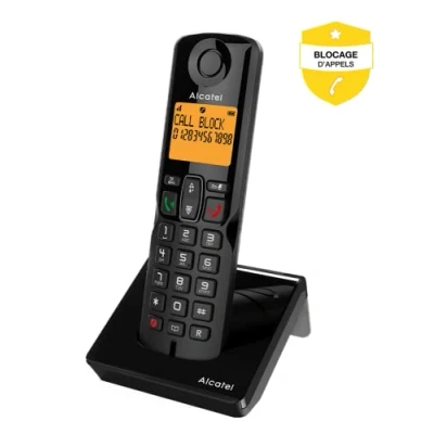 Image de Alcatel S280 noir, mains libres, fonction blocage des appels indesirables, Repertoire 50 noms et numéros