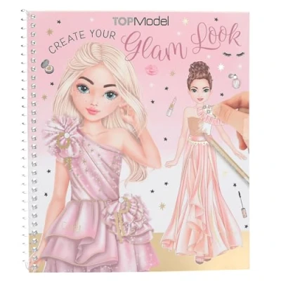 Image de Depesche 13583 TOPModel Create Your Glam Look Livre de coloriage 36 Pages pour créer des Tenues, avec 6 Planches d&#039;autocollants, Papier, Multicolored, Taille Unique