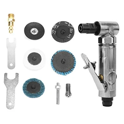 Image de meuleuse à air, 90 degrés 1/4 `` MBSP matrice pneumatique ponceuse d&#039;angle polissage compresseur d&#039;air professionnel avec disque de meulage 2 pouces