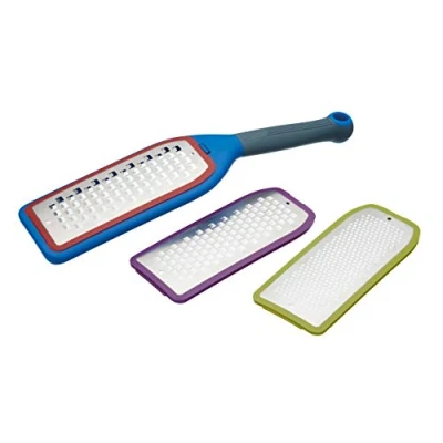 Image de Colourworks 3 in 1 Cheese Grater, Plastic/Stainless Steel, Multi Colour, 7.5 x 28 cm,CW3IN1GRAT