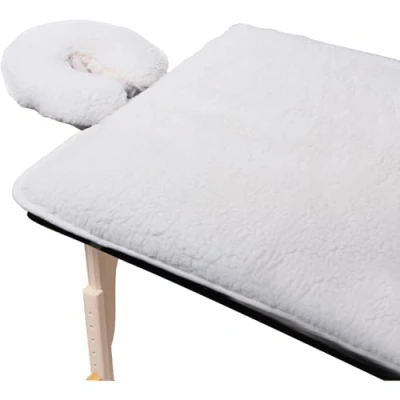 Image de ForPro Ensemble de tapis massage en polaire qualité supérieure, naturel, extra doux, hypoallergénique, pour tables massage, comprend un coussinet et une housse repose visage, 78,7 x