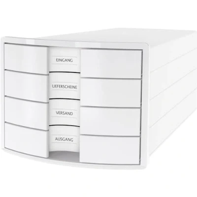 Image de HAN IMPULS Boîte de rangement 4 tiroirs fermés Blanc Format A4/C4