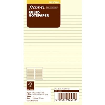 Image de Filofax Bloc notes petit format Feuilles lignées Crème (Import Royaume Uni)