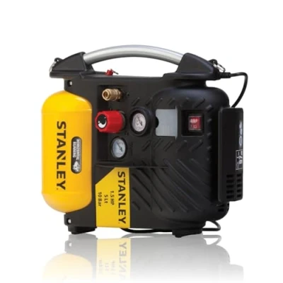 Image de Stanley Compresseur DN200/10/5 à Air 10 Bar 5L 180L/Min Portatif avec Poignée et Sangle de Transport Jaune