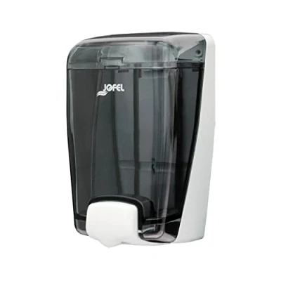Image de Jofel distributeur de savon mural, liquide rechargeable d&#039;une capacité 1L, pour la salle bain, boîtier ABS résistant, Azure AC82000, SAN Fumé