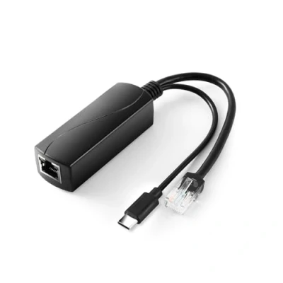 Image de Revotech Type C Actif PoE Splitter, 48V vers USB 5V/2.4A Sortie, 10/100Mbps Conforme à IEEE802.3af/at, Adaptateur pour Périphérique C/Pi 4B/4B+ (TYPEC0502)