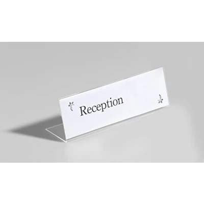 Image de Durable 803119 Boite de 10 Porte Noms Table en Acrylique 61 x 210 mm