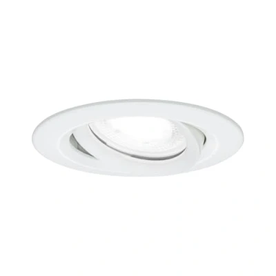 Image de Paulmann 93672 LED Nova Plus Rond orientable 6W IP65 gradable projecteurs dép. Spot Alu Zinc Lampe encastrée 4000K GU10, 6 W, Blanc dépoli