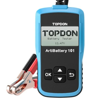 Image de TOPDON Testeur de Batterie Auto AB101 100 2000 CCA Voiture 12v sur Le Système Démarrage Outil d&#039;Analyse Charge pour Voiture/VUS/Camion Léger avec Manuel Français (PDF)