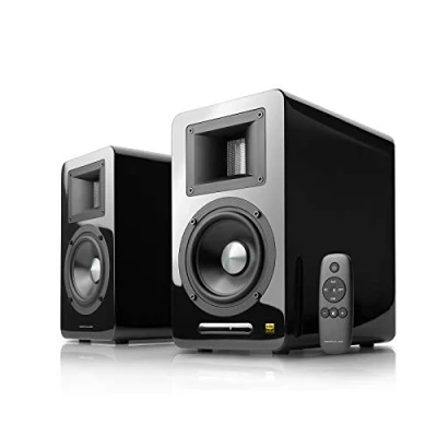 Image de Airpulse A100 Enceintes bibliothèque 2.0 Actives Bluetooth et Entrée Optique 100W Amplificateur Intégré, Sortie Subwoofer, Télécommande IR Noir