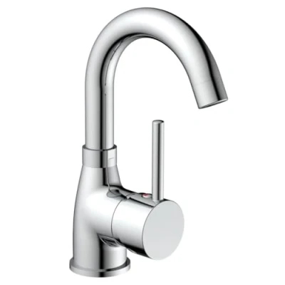 Image de EISL NI075FUTCR Robinet de lavabo FUTURA avec fonction d&#039;économie d&#039;énergie Cold Start, bec arrondi Chromé