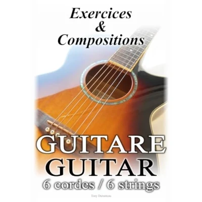 Image de Exercices &amp; Compositions Guitare / Guitar: Portées, tablatures et diagrammes d&#039;accord pour 6 cordes textes Staffs, and chord diagrams for strings texts.
