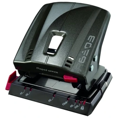 Image de Maped Perforateur Advanced Metal 2 trous Perfore 30/35 feuilles simultanément A6303 Garantie 10 ans Coloris Taupe