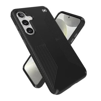 Image de Speck Coque pour Samsung Galaxy S24+ Protection Contre Les Chutes, poignée Résistante aux Rayures de téléphone Douce au Toucher Presidio2 Grip Noir/Gris Ardoise/Blanc