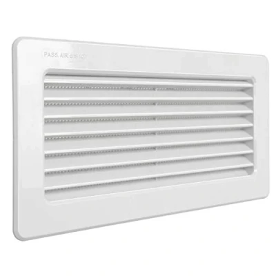 Image de La Ventilazione C229RB Grille terminale avec filet anti insectes 256 x 126 mm en ABS à encastrer. Couleur : blanc.