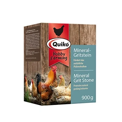 Image de Quiko Hobby Farming Pierre de Grit minérale 900g à picorer pour Poules, cailles &amp; volailles avec précieux Oligo éléments Favorise Le comportement picage