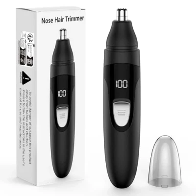 Image de Tondeuse à poils de nez, rechargeable sans fil indolore oreille,pour homme et femme, voyant lumineux, lames double bord pour un nettoyage facile
