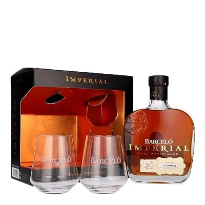 Image de Barceló Imperial Ron Dominicano Rum 38% With 2 Glasses 0.7 L
