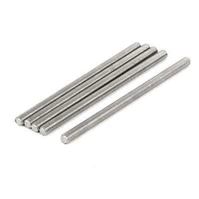 Image de sourcing map tige filetée M6x110mm Acier inoxydable 304 entièrement Ton argent 5pcs