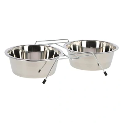 Image de Gamelle Double pour Chien de 1800 ML avec Support