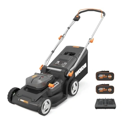 Image de WORX Nitro Tondeuse à Gazon sans Fil 40V 4Ah Surface Maximum de 500 m² Ø41cm 50L Coupe jusqu&#039;aux Bordures 6 Hauteurs Livrée avec 2 Batteries et Chargeur WG745E