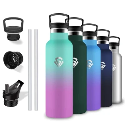 Image de Gourde Isotherme, 750 ml, Sans BPA, Bouteille Anti Fuite, Inox, Double Isolation, Facile à Nettoyer, d&#039;eau pour Sport, Camping, Yoga, Running, Randonnée