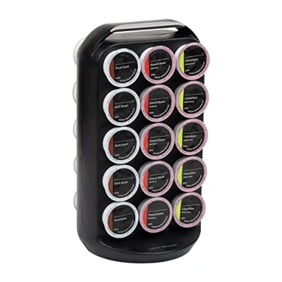 Image de Mind Reader Rangement pour dosettes de café à portion unique, capacité 30 capsules, organiseur comptoir, 17 x 16 31 cm (L l H), noir