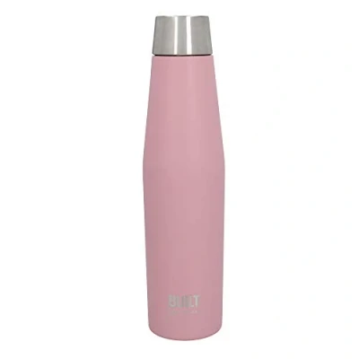 Image de BUILT Apex Bouteille Isotherme avec Bouchon Hermétique, 100% Réutilisable, Sans BPA, Gourde en Acier Inoxydable 18/10, 540 ml, Rose Pâle