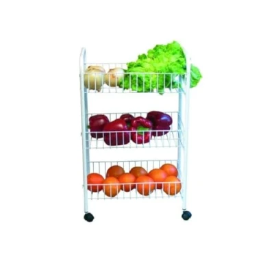 Image de MSV Chariot Multi Fonctions 3 Niveaux Acier Blanc