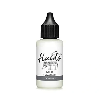 Image de Octopus Fluids Resin Ink MILK, encre à alcool pour résine époxy et UV, Alcohol Art, colorant resine epoxy 30 ml, blanc