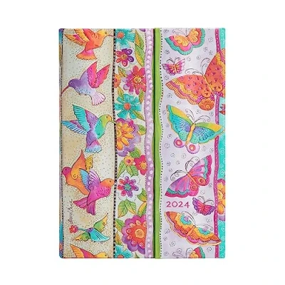 Image de Paperblanks Calendrier 12 mois 2024 Colibri et papillons Vue d&#039;ensemble du jour Midi (130 x 180 mm)