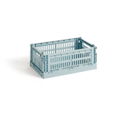 Image de HAY Colour Crate 541441 Boîte de transport S en polypropylène recyclé Bleu poussiéreux 26,5 x 17 10,5 cm