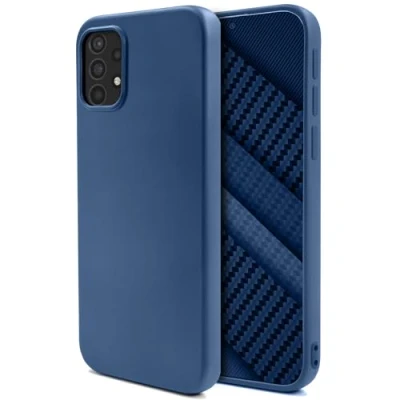 Image de Mode de vie Moozy. coque conçue pour Samsung A52, A52 5G, bleu nuit légère en silicone liquide avec finition mate et doublure microfibre douce, qualité supérieure Neuf