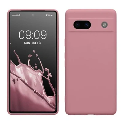 Image de kwmobile Housse Compatible avec Google Pixel 7a Coque de téléphone en TPU Protection Appareil Photo Rose Ancien