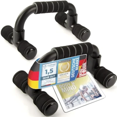 Image de Body &amp; Mind® Poignées de pompes Push Up ; d&#039;entraînement compactes Fitness Rack pour un entraînement tout le corps des efficaces force, e book gratuit inclus