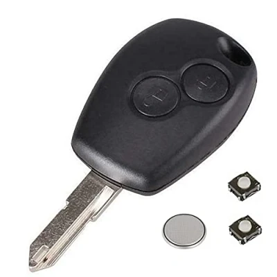 Image de LAKAMODO Coque/Boitier Clé Plip Telecommande pour Renault Clio 3, Twingo 2, Master Kangoo Trafic et Modus Dacia Sandero Duster Lodgy Logan Dokker Lame avec 2 Switchs Pile
