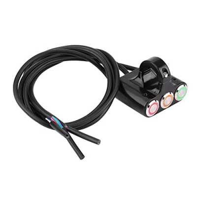 Image de Qiilu Comodo Moto, 22mm Commutateur de Guidon Montage Interrupteur Phare Feu Brouillard Frein ON/OFF avec LED Lumière
