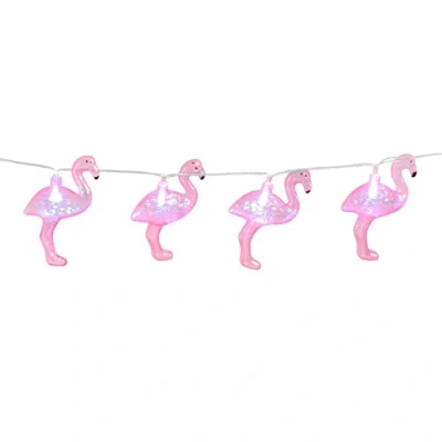 Image de Boland 52545 Guirlande lumineuse LED Flamant rose Longueur 140 cm Type de pile 2 x AA Décoration Carnaval Fête à thème
