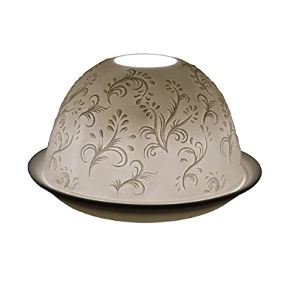 Image de Cello Bougeoir en porcelaine avec motif tourbillon projetant une image 3D Peut être utilisé des bougies chauffe plat parfumées et non Cadeaux pour elle