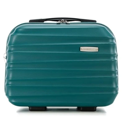 Image de WITTCHEN Trousse de Toilette Valise Voyage Bagage à Main Cabine en ABS Serrure Combinaison Groove Line Nécessaire Vert