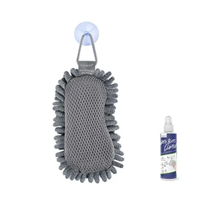 Image de loukin Shag effaceur effaçable à sec (nettoyant pour tableau blanc 96,4 g gratuit), en microfibre blanc, lavable verre, salle de classe, maison et