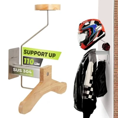 Image de MIDINGCHAI Support Casque Moto, Porte Moto Mural pour Gilet Tactique Ranger Les Accessoires de et VéLo, (avec Vis D&#039;Expansion)