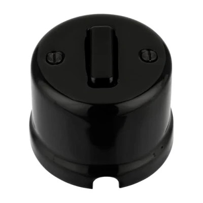 Image de Interrupteur à bascule rétro en porcelaine Tout un Série QR1 Noir