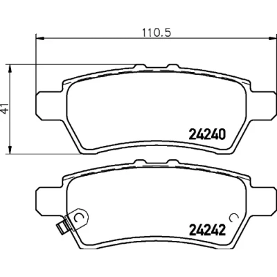 Image de HELLA 8DB 355 012 081 Jeu de plaquettes frein avec indicateur d&#039;usure NISSAN: NP300 Navara Pick up, Pathfinder 3
