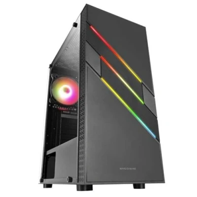 Image de Mars Gaming MC U3 Noir, Boîtier PC ATX XL, Front Triple ARGB, Ventilateur ARGB 12cm, Fenêtre Verre trempé