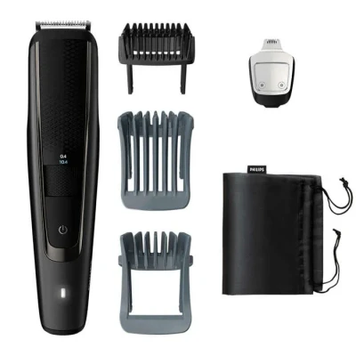 Image de Philips Series 5000 Tondeuse à barbe électrique avec sabots et cheveux, système de guide coupe, 40 hauteurs coupe réglables, 90 min d&#039;autonomie charge 1 heure (modèle BT5515/75)