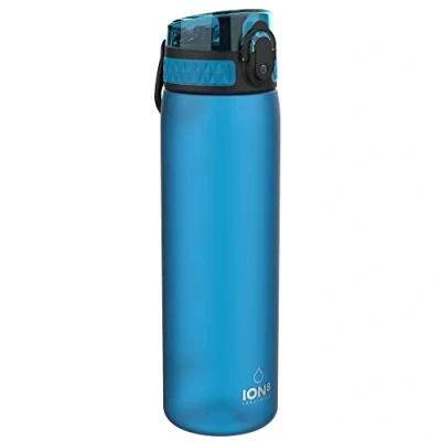 Image de Ion8 Gourde, 500ml, Anti Fuite, Facile à Ouvrir, Verrouillage Sécurisé, Lavable en Lave vaisselle, Sans BPA, Poignée de Transport, S&#039;adapte aux Porte gobelets, Nettoyer, Bleu