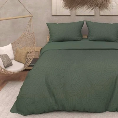 Image de Intemporel Parure Housse de Couette 3D Microfibre 260x240 cm Maya Kaki, par Soleil d&#039;Ocre