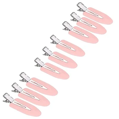 Image de JeoPoom Pinces à Cheveux Sans Courbure[9 Pièces], épingles Plis, Epingle Outil de Coiffure, pour Coiffure Bangs Waves D&#039;application Maquillage (Rose)